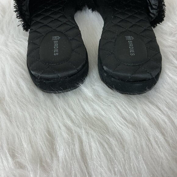 Birdies Ani Black Suede Fringe Mule Slide Flats 10 - Picture 4 of 8